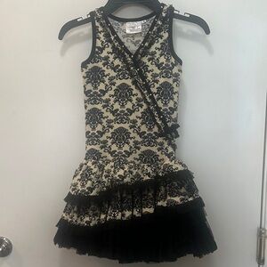 Ooh! La, La! Couture Black and Cream Lace Dress Size 6